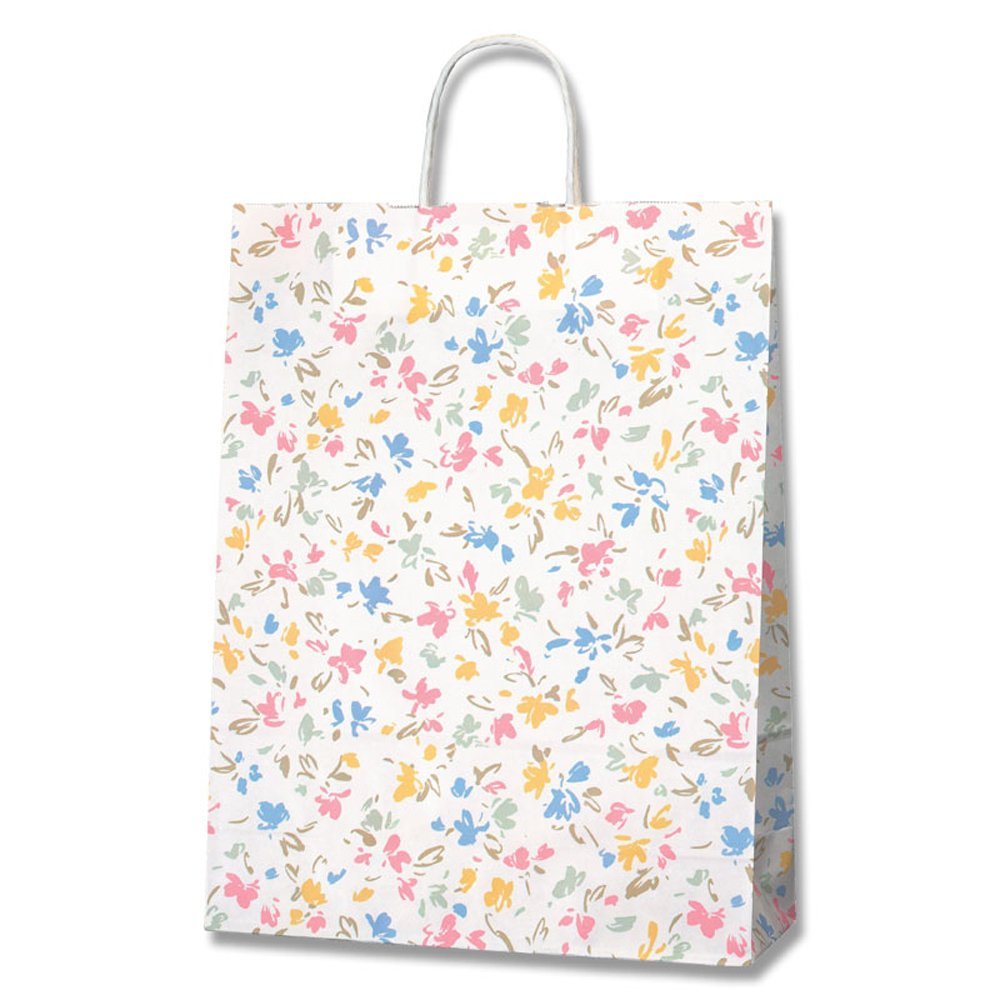 Shimojima Heiko 003230000 Paper Bags, 25CB, For 2 Years, Pale Flowers, 12.6 x 4.5 x 16.1 inches (32 x 11.5 x 41 cm), 50 Sheets