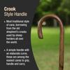 Brazos Handcrafted Wood Walking Cane, Twisted Oak, Crook Style Handle, for Men & Women, Made in the USA, Brown, 37" view 4