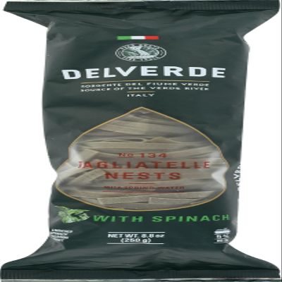 Delverde, Pasta Spinach Tagliatelle Nest, 8.8 Ounce