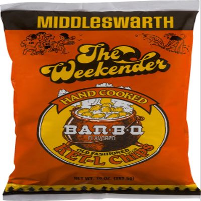 Middleswarth Hand Cooked Old Fashioned KET-L Potato Chips Bar-B-Q Flavored The Weekender (4 Bags)