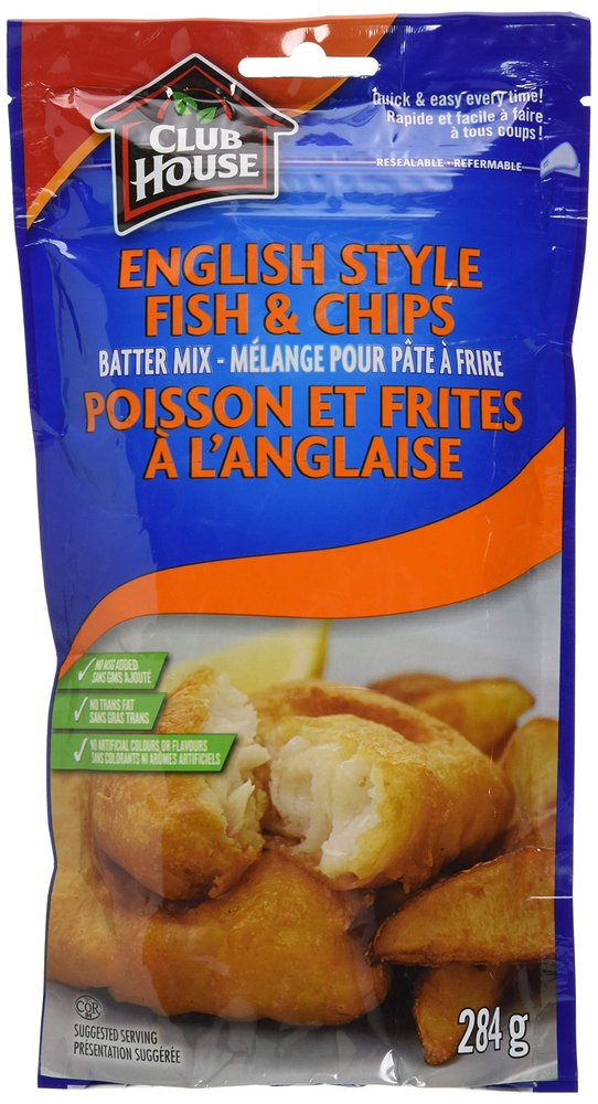 Club House, Batter Mix, English Style Fish & Chips, 284g/10oz., (Imported from Canada)
