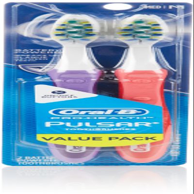 Oral-B Pulsar Medium Bristle Toothbrush Twin Pack