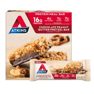 Atkins Chocolate Peanut Butter Pretzel Bar - 5 CT