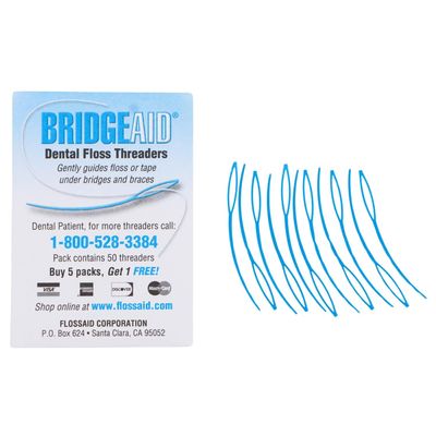 Floss Aid Bridge Aid Threaders 10 Packs of 50 (500)