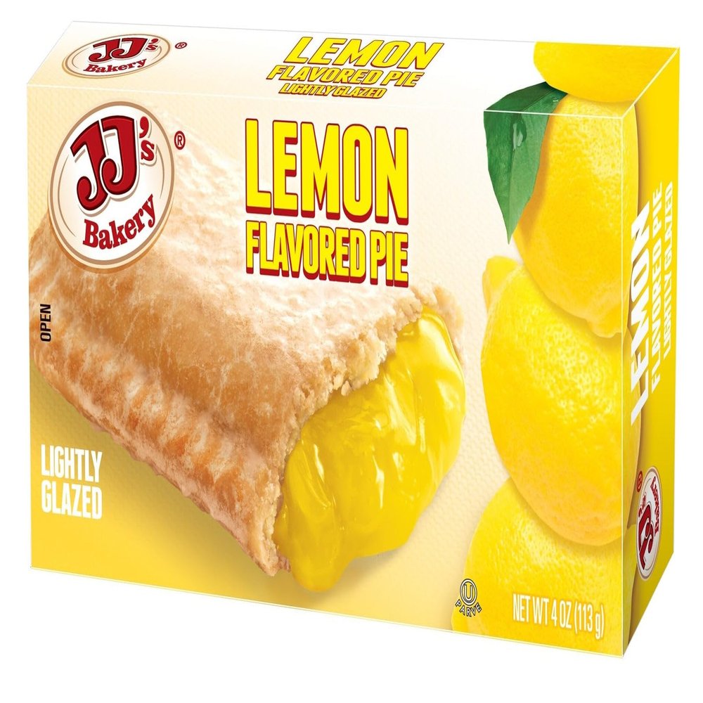 JJ's Bakery Lemon Snack Pies, Individual Dessert, Fresh-Baked, Perfect for Snacks, Nut-Free, Kosher Parve, 4 Oz Each (Pack of 6)