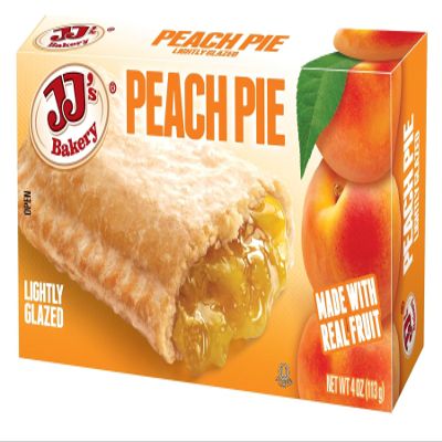 JJ's Bakery Peach Snack Pies, Individual Dessert, Fresh-Baked, Perfect for Snacks, Nut-Free, Kosher Parve, 4 Oz Each (Pack of 6)