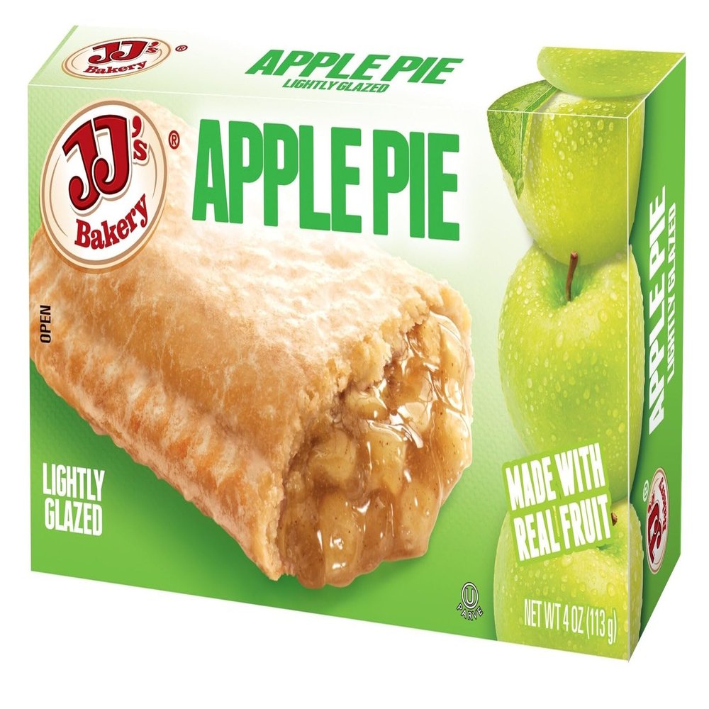 JJ's Bakery Apple Snack Pies, Individual Dessert, Fresh-Baked, Perfect for Snacks, Nut-Free, Kosher Parve, 4 Oz Each (Pack of 6)