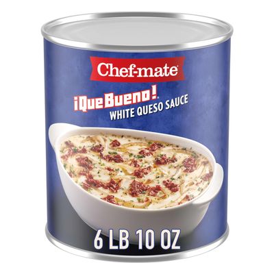 Chef-mate Que Bueno White Queso and Nacho Cheese Sauce, Canned Food, 6 lb. 10 oz (#10 Bulk Can)