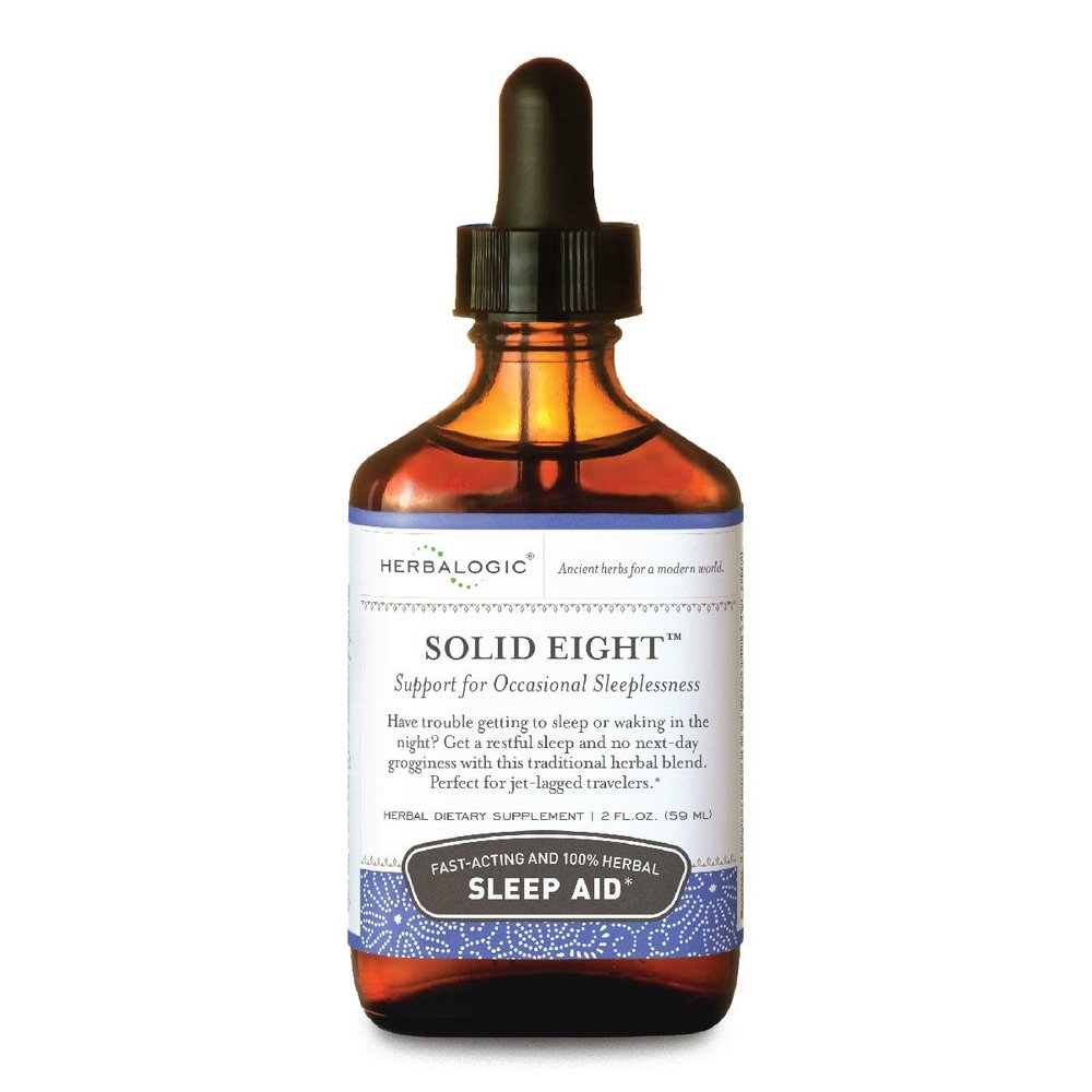 Herbalogic - Solid Eight Liquid Herb Drops - Fast Acting Natural Sleep Aid - Promotes Deep, Restful, Recuperative Sleep Without Next-Day Grogginess- Does Not Contain Valerian Root - 2 Fl Oz