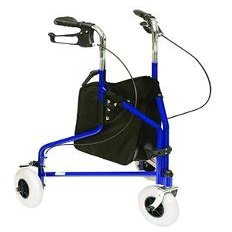 DSS Professional Medical Imports 3 Wheeled Rollator Blue, 31" to 37" Adjustable Handle Height