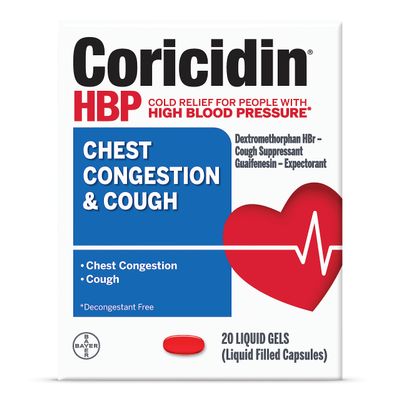Coricidin HBP Chest Congestion & Cough Liqui-Gels 20 ea (Pack of 4)