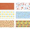 (Sasagawa) Takajirushi 35-1967 Wrapping Paper, Retro, Set of 6 Patterns, 2 Sheets view 1