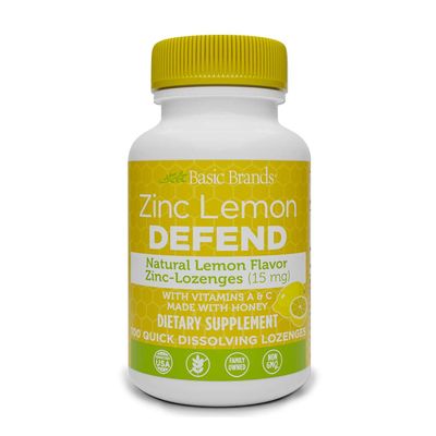 Basic Organic's Zinc Lozenges, Lemon, 100 Count Bottle (Pack of 4)