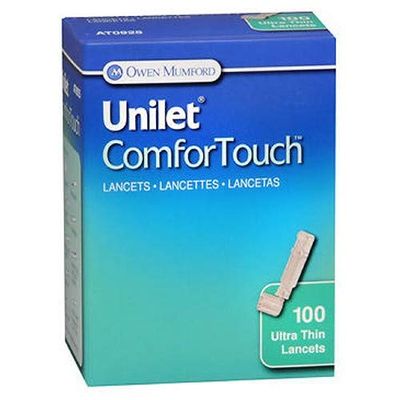 Unilet ComforTouch Ultra Thin Lancets 28 Gauge - 100 ct, Pack of 6