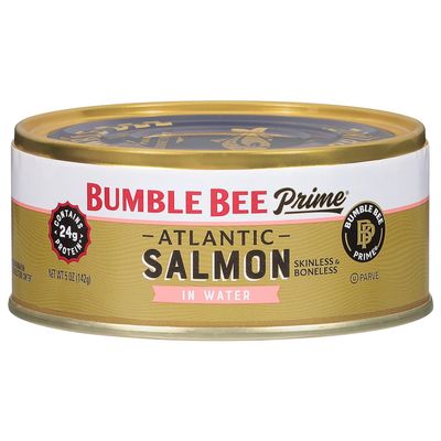 Bumble Bee Prime Atlantic Salmon, 5 oz Can - Premium Salmon - 24g Protein per Serving - Gluten Free & Kosher