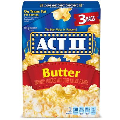 Act II Butter Microwave Popcorn, 2.75 oz., 3-Count Bags