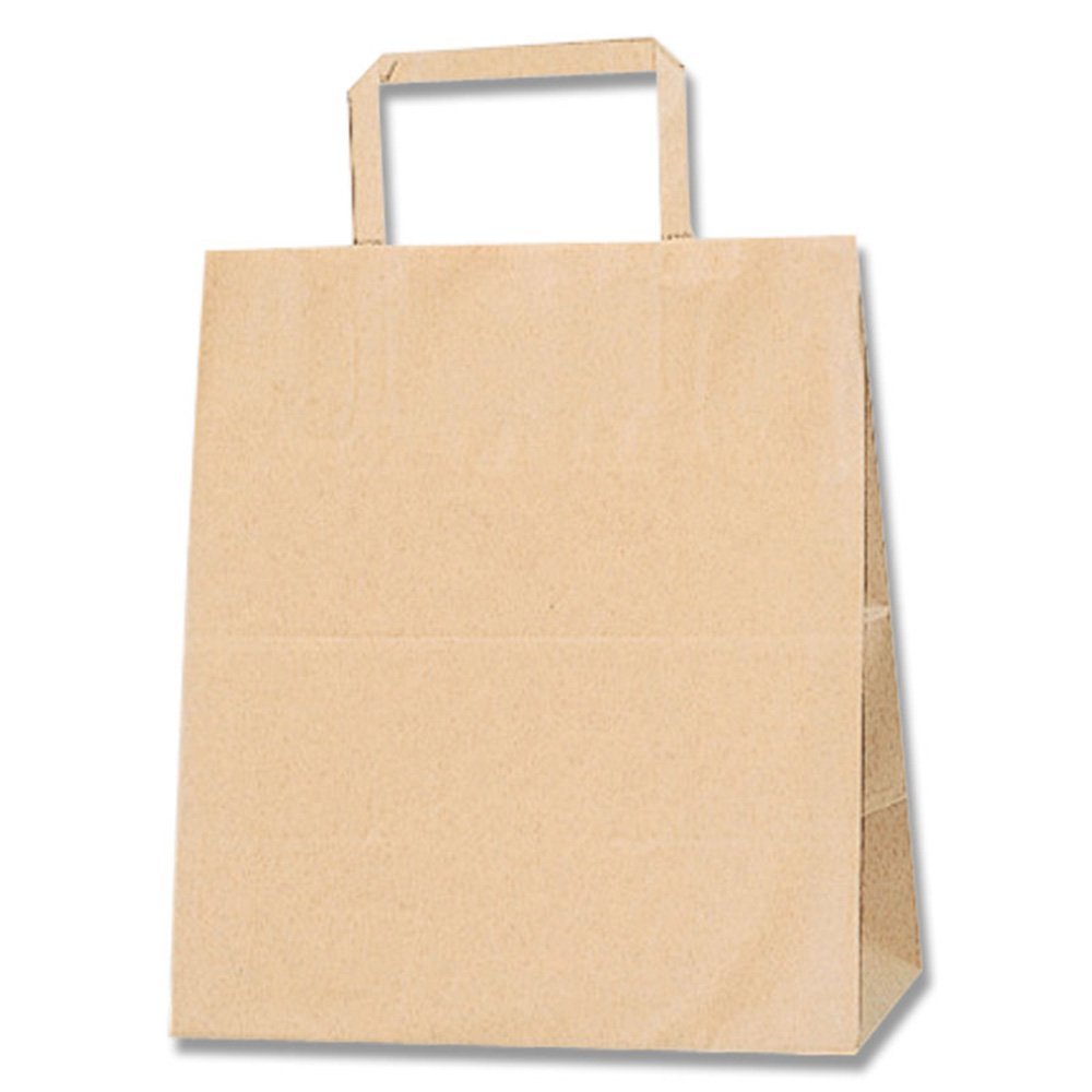 (Shimojima) Heiko H25CB 18-2 Paper Bags, Flat Handles, Unbleached, Craft, 7.1 x 2.4 x 6.5 inches (18 x 6 x 16.5 cm), 50 Sheets