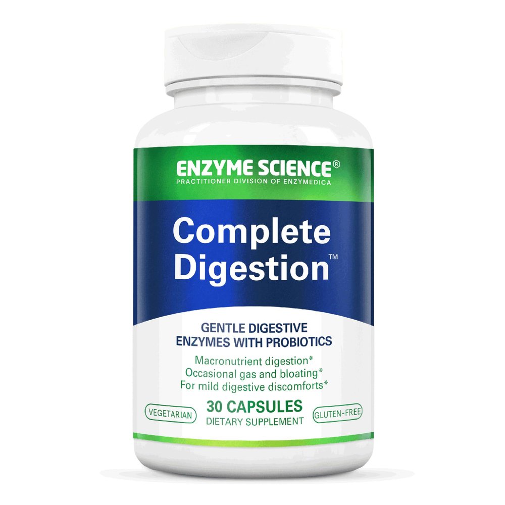Enzyme Science Complete Digestion - Digestive enzymes for women and for men with probiotics - 3-in1 Gut Health Support for Digestion - Digestive health  Enzimas digestivas y probioticos - 30 Capsules