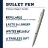 Fisher Space Pen Bullet Space Pen, Brushed Chrome Pressurized Ballpoint Pen, Compact Size, Writes Upside Down, Extreme Temperatures, Smooth Black Ink, Medium Point, Pocket Clip, Gift Box, Made in USA view 2