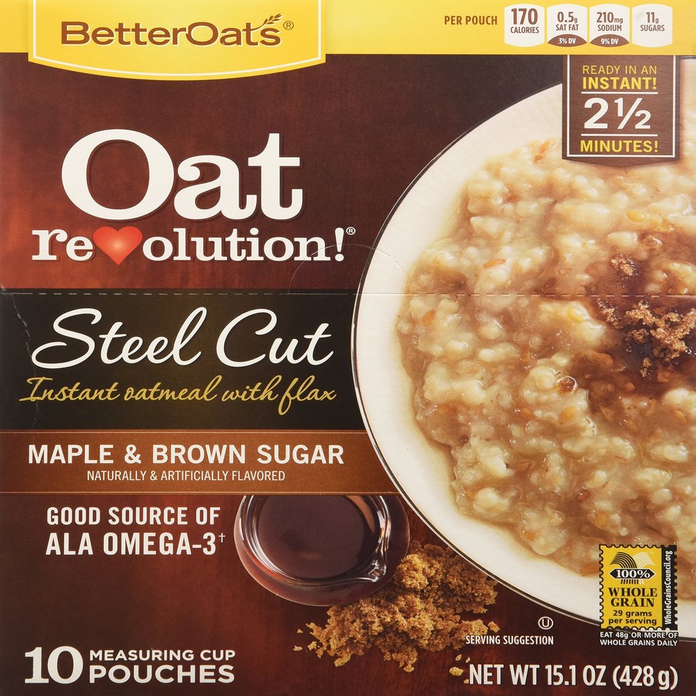 Better Oats Oat Revolution Maple and Brown Sugar Steel Cut Oats, 15.1 Ounce -- 6 per case.
