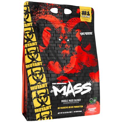 Mutant Mass Weight Gainer Protein Powder with Whey, and Casein Protein Blend for High-Calorie Workout Shakes, Smoothies, and Drinks, 15 lb - Strawberry Banana