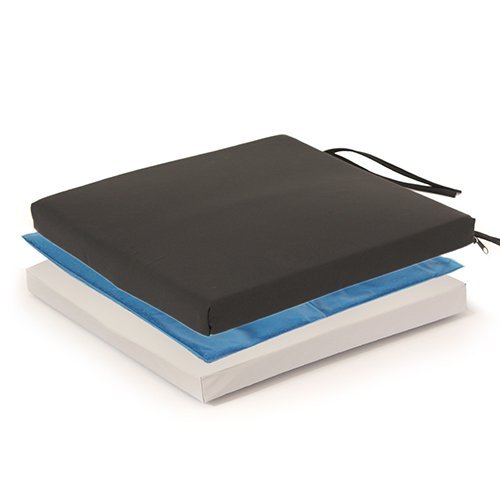 Protekt Breathable Gel Wheelchair Cushion with Straps - 16" x 16" x 4"