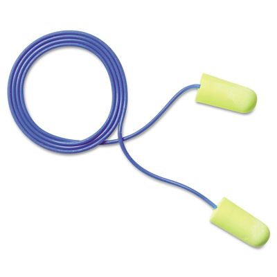 3M-CAS311-1250 E-A-Rsoft Neons Tapered Foam and PVC Corded Earplug, Yellow (Pack of 200)