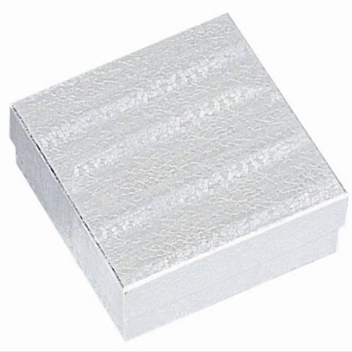100 Cotton Filled Boxes Size 33, 3.5" x 3.5"x 1", Silver Size #33