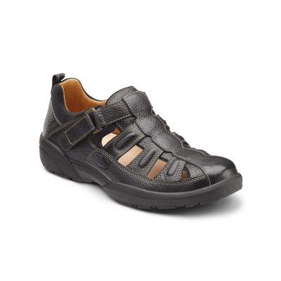 Dr. Comfort Fisherman Men's Therapeutic Diabetic Extra Depth Sandal: Black 8.5 X-Wide (3E/4E)
