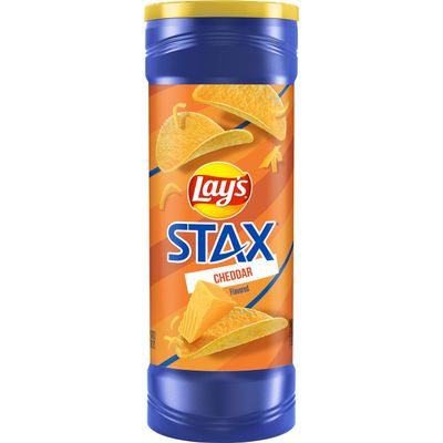 Lay's Stax Potato Crisps, Cheddar, 60.5 Ounce (Pack of 11)