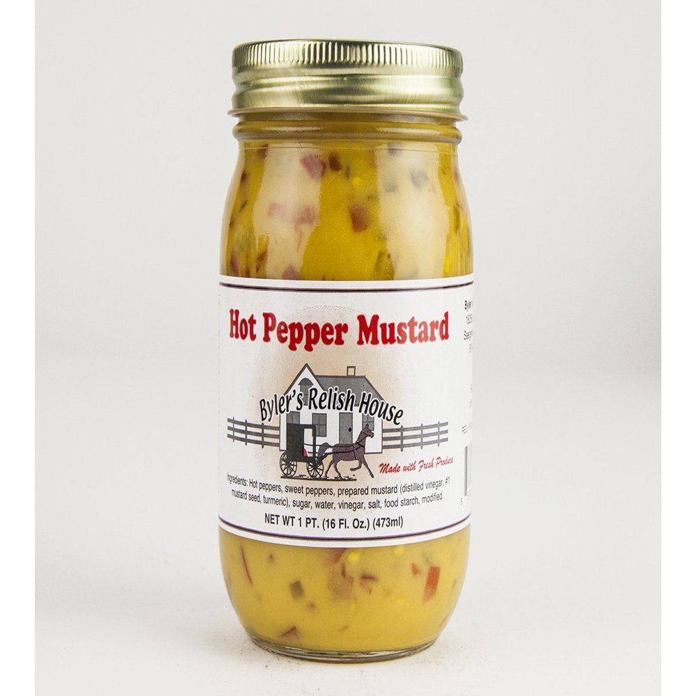 Amish Hot Pepper Mustard Byler's Relish House - Two Jars