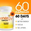 Energy Complete - 18-in-1 Vegan Energy and Focus Supplement - Vegan Caffeine Pills (60 Daily Capsules) view 2