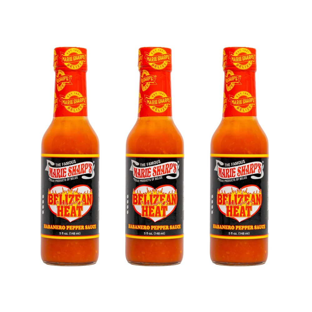 Marie Sharps Belizean Heat Habanero Pepper Sauce, 5 oz | Extra Hot Gourmet Hot Sauce from Belize | All-Natural, No Artificial Preservatives | Bold Flavor with Fiery Kick (Pack of 3)