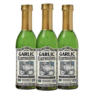 Garlic Expressions Vinaigrette Salad Dressing, Marinade (Pack of 3)