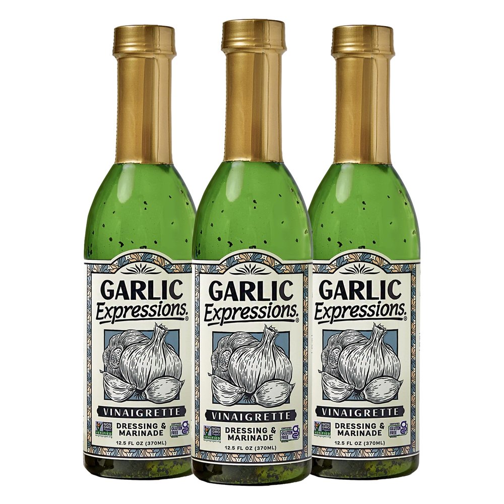 Garlic Expressions Vinaigrette Salad Dressing, Marinade (Pack of 3)