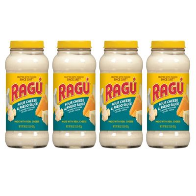 Ragu Cheesy Creations Sauce 16oz Jar (Pack of 4) (Choose Flavor Below) (Four Cheese)