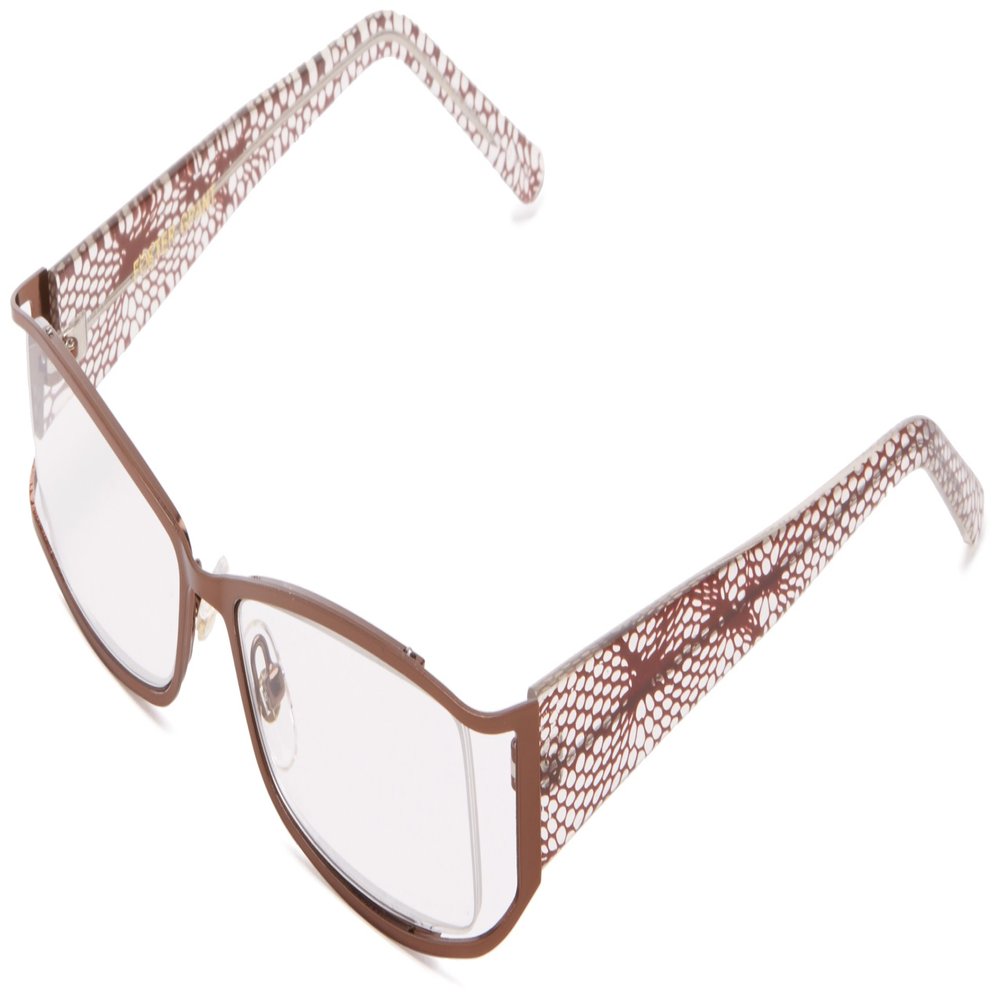 Foster Grant Women's Leelah Rectangular Reading Glasses, Matte Brown/Transparent, 52 mm, +1.25