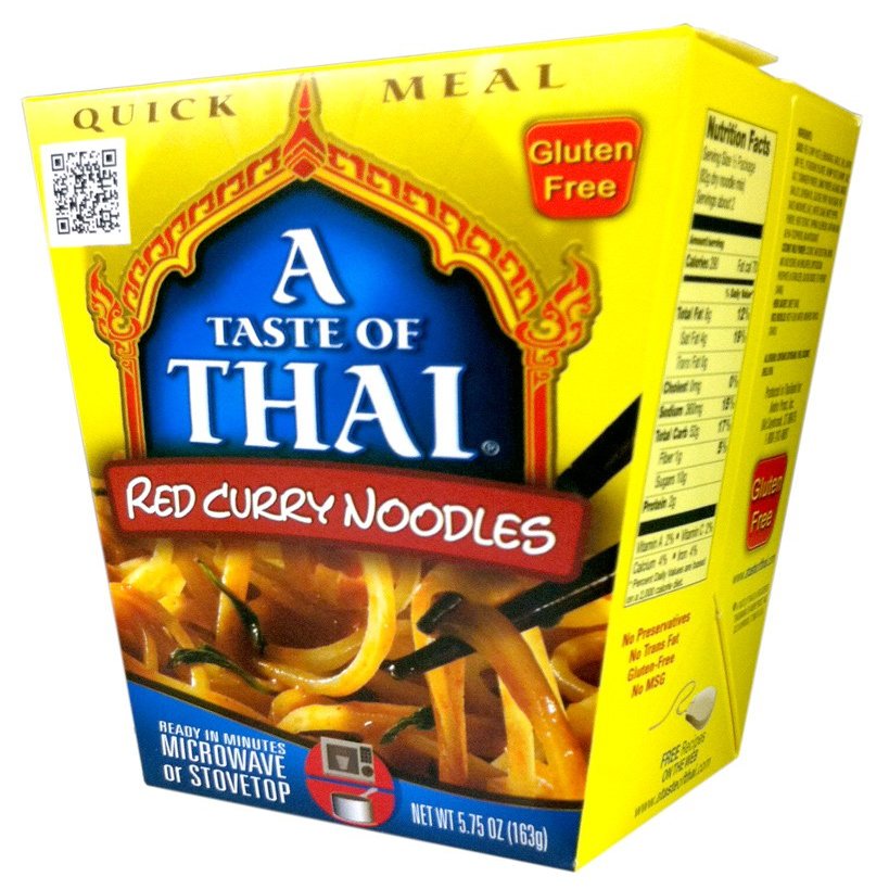 A Taste of Thai Red Curry Noodles |Heat & Eat Instant Noodle | Flavored with Authentic Thai Sauce - Non-GMO, Gluten Free, Trans Fat Free- Perfect Side for Chicken, Fish & Meat Entrees| 1 Pack (5.75oz)
