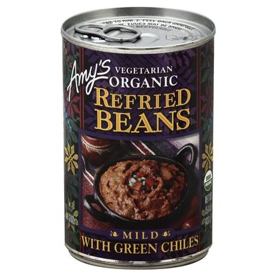 Amys, Beans Refried With Green Chiles Organic, 15.4 Ounce