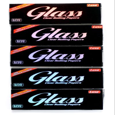5 Booklets x GLASS Clear Rolling Paper King Size - 100% Natural - 200 Papers