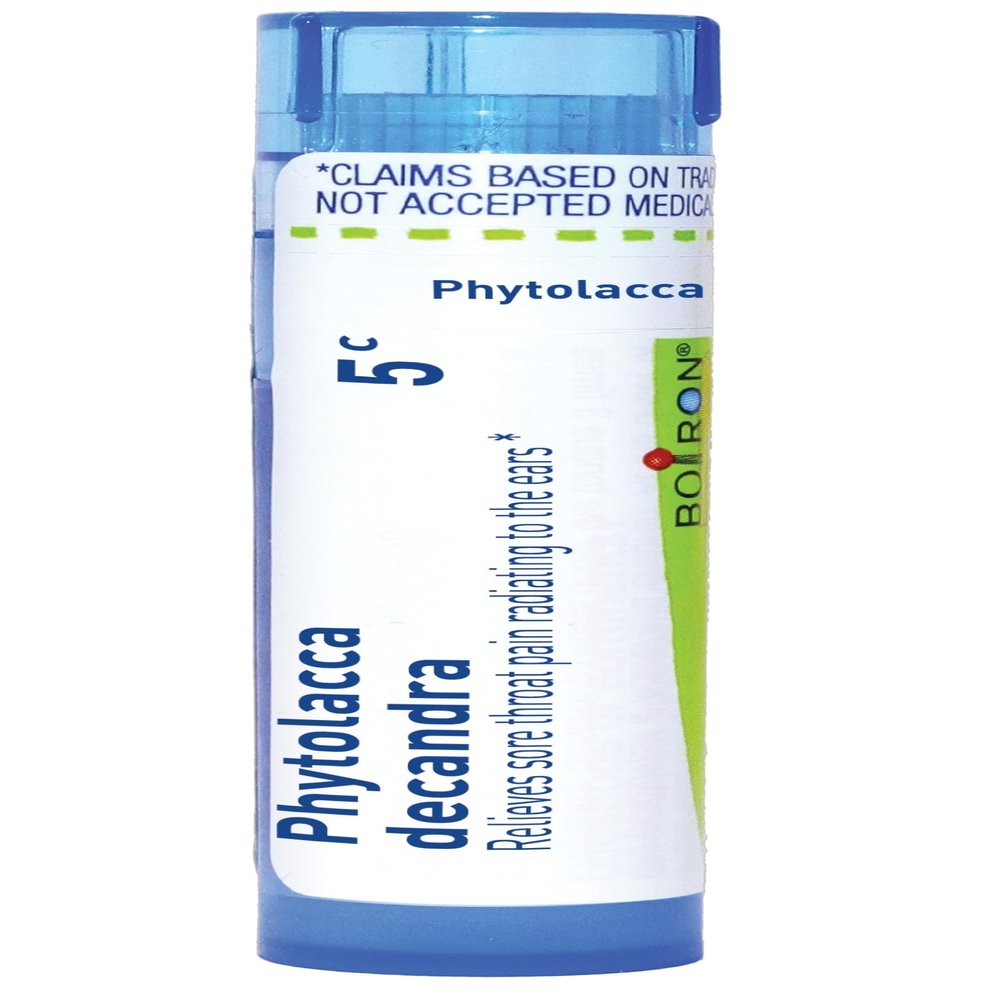 Boiron Phytolacca Decandra 5C for Sore Throat Pain Radiating to The Ears - 80 Pellets