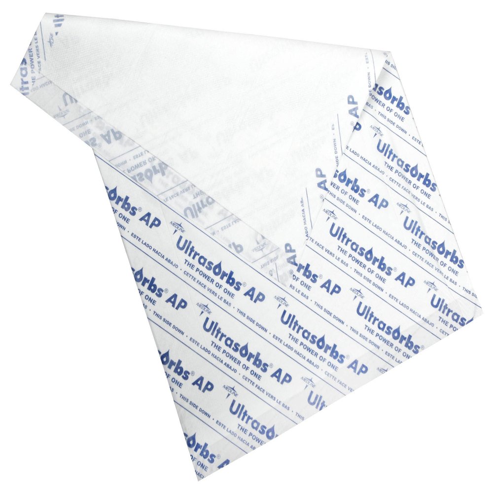 Medline Advanced Plus Ultrasorbs Drypads, 23 x 36, 70 Count, Extended Core Disposable Bed Pads, Wider Area Super Absorbent Incontinence Pads, Adult Protective Pads, 300 lb Weight Capacity