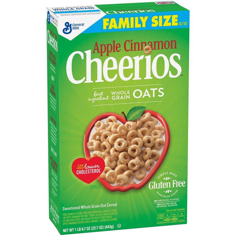 Apple Cinnamon Cheerios Gluten Free Cereal 22.7 oz Box