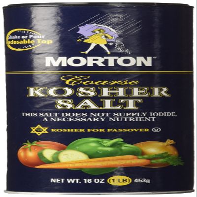 Morton Kosher Salt Coarse, 16 Oz (Pack of 3)