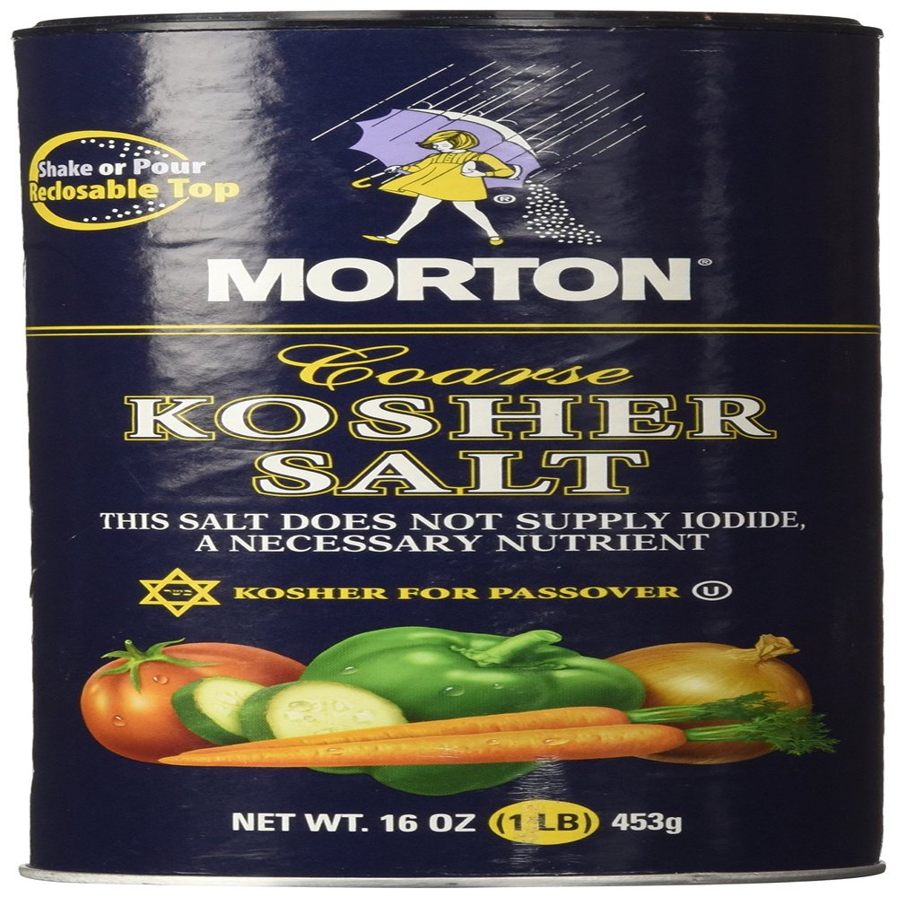 Morton Kosher Salt Coarse, 16 Oz (Pack of 3)