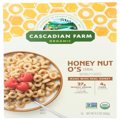 Cascadian Farm Honey Nut O's Cer 36x 9.5OZ