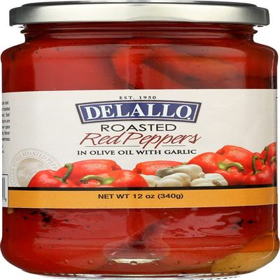 De Lallo Roasted Red Peppers With Garlic 48x 12Oz