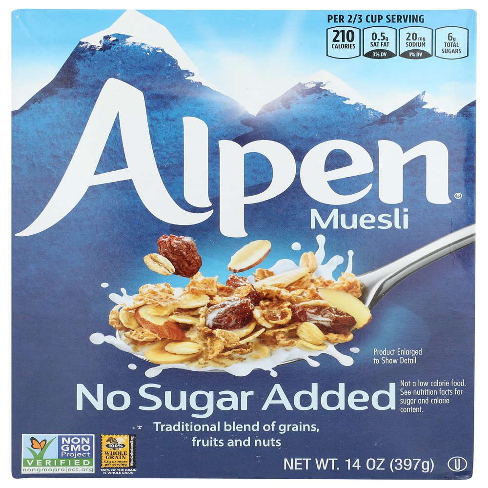 Alpen Cereal, No Sugar Added, 14 Ounce