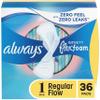 Always Infinity Feminine Pads for Women, Size 1 Regular Absorbency, with Wings, with Flexfoam, Unscented, 36 Count view 1