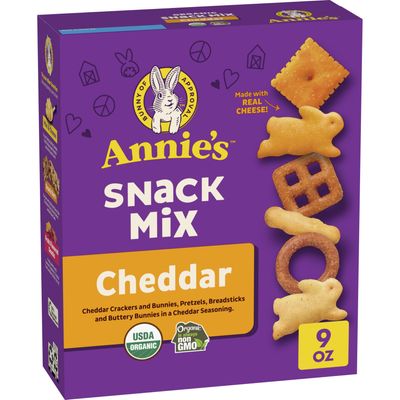 Annie's Homegrown Organic Cheddar Snack Mix, Bunnies Cheddar, 9 Oz